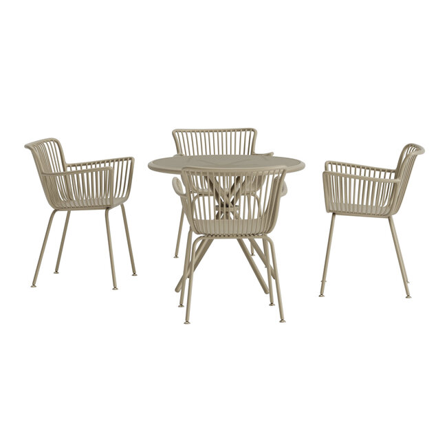 Garten-Essgruppe Sifnos Beige – stilvolles Outdoor-Essset für 4 Personen