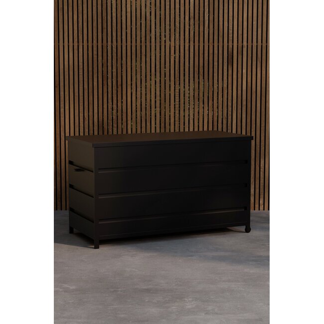 Kissenbox Nisis 130 x 60 cm Schwarz – Stilvolle Aufbewahrung für Garten und Terrasse
