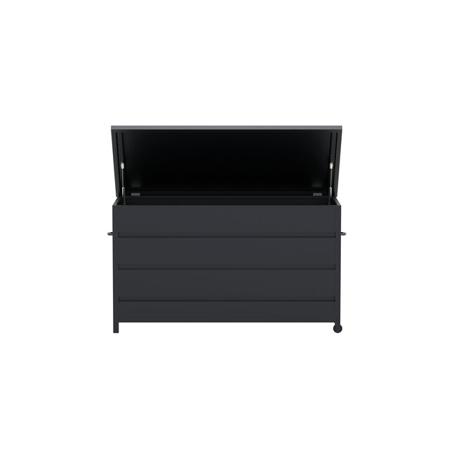 Kissenbox Nisis 130 x 60 cm Schwarz – Stilvolle Aufbewahrung für Garten und Terrasse