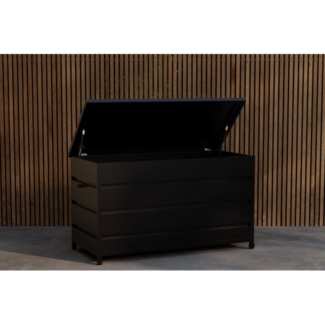 Kissenbox Nisis 130 x 60 cm Schwarz – Stilvolle Aufbewahrung für Garten und Terrasse