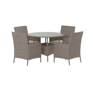 Venture Home Garten-Essgruppe Lefkas Braun – 4-Sitzer Dining Set