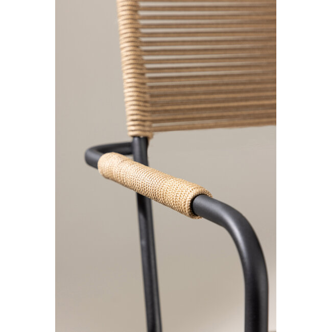 Gartensessel Lindos Braun – moderner Outdoor-Loungesessel mit Rope-Geflecht