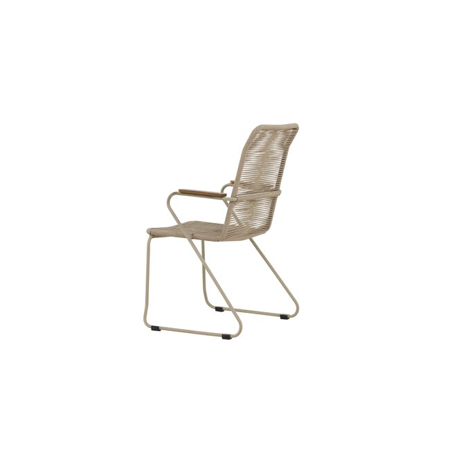 Gartenstuhl Bois Beige – eleganter Outdoor-Stuhl mit Rope-Geflecht und Akazien-Armlehnen