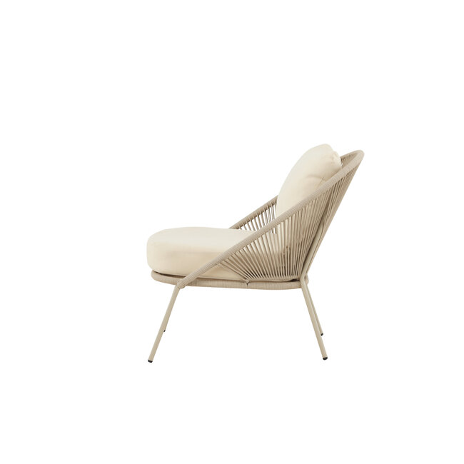 Gartensessel Lindos Beige – moderner Loungesessel für Innen & Außen