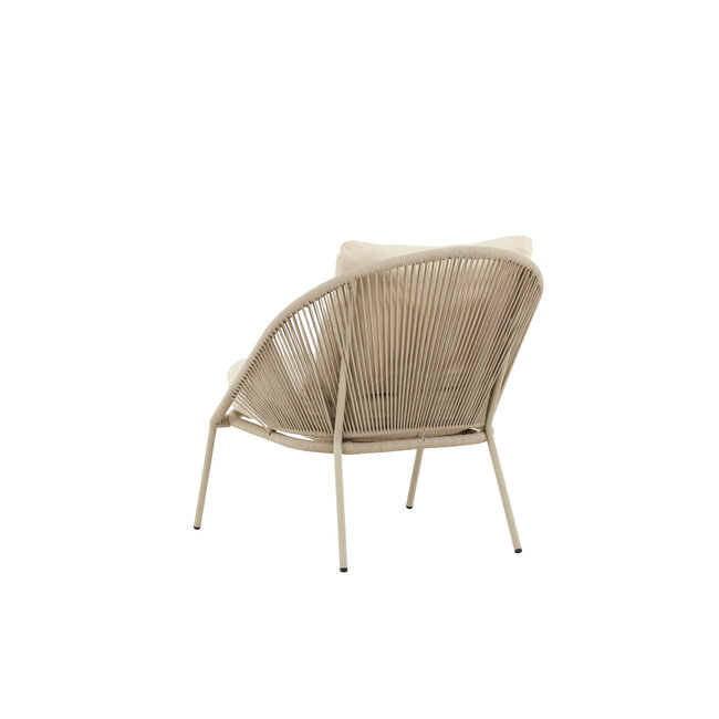 Gartensessel Lindos Beige – moderner Loungesessel für Innen & Außen