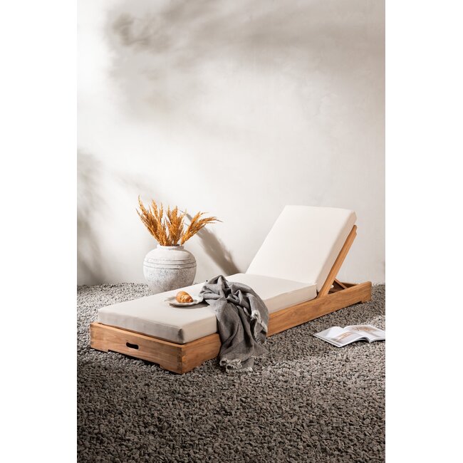 Kenya Sunbed Sun Lounge Nature – Zeitlose Teak-Sonnenliege mit Kissen