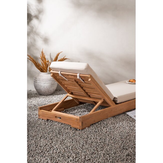 Kenya Sunbed Sun Lounge Nature – Zeitlose Teak-Sonnenliege mit Kissen