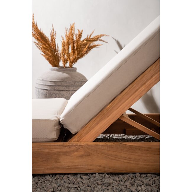 Kenya Sunbed Sun Lounge Nature – Zeitlose Teak-Sonnenliege mit Kissen