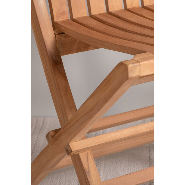 Gartenstuhl Ghana Natur – klassischer Teak-Gartenstuhl im Lamellendesign