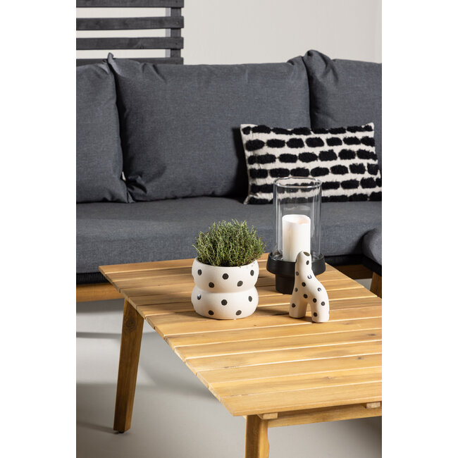 Chania Ecksofa-Set in Natur/Schwarz – modernes Outdoor-Ecksofa