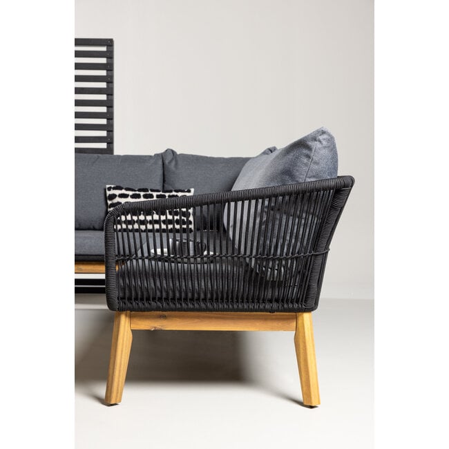 Chania Ecksofa-Set in Natur/Schwarz – modernes Outdoor-Ecksofa