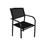 Gartenstuhl Santorini Schwarz – Stapelbarer Outdoor-Stuhl aus Aluminium