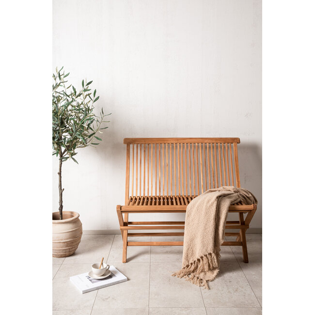 Gartenbank Ghana 100 cm Teak Natur – Klappbare Sitzbank mit zeitlosem Charme