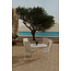 Garten-Essgruppe Giardini Rund & Levanzo Beige – Giardini Rundtisch Ø120 cm × H74 cm (Aluminium, 5 cm Platte) + Levanzo Positionssessel 56×59 cm (Stahl & Textilene, Sitzhöhe 41,5 cm, bis 4 Pers.)