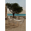 XXL Garten-Essgruppe Giardini und Levanzo Beige – Giardini Esstisch 200×90×72 cm (Latten-Tischplatte, Alu) + Levanzo Positionssessel 59×56 cm (Stahl und Textilene, bis 110 kg, 6–8 Pers.)
