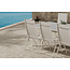 Essgruppe Lavenzo & Lino Beige – Lino Keramikglas-Esstisch 220×100×74 cm (6–8 Pers.) + Lavenzo Positionssessel 56×59 cm (6er-Set, klappbar, verstellbar, bis 110 kg)