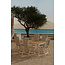 Essgruppe Panama & Break Beige – Break Esstisch 205×90 cm Aintwood Teak-Optik + 2 Panama Positionssessel Alu Beige, 5-fach verstellbar & klappbar, bis 100 kg