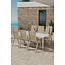 Garten-Essgruppe Giardini & Panama Beige – Giardini Esstisch 200×90 cm Aluminium 5 cm + Panama Relax-Sessel 5-fach verstellbar Textilene Beige, bis 100 kg