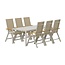 Garten-Essgruppe Giardini & Panama Beige – Giardini Esstisch 200×90 cm Aluminium 5 cm + Panama Relax-Sessel 5-fach verstellbar Textilene Beige, bis 100 kg