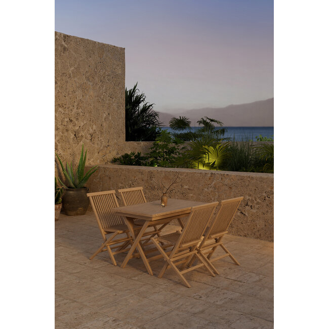 Garten-Essgruppe Kenya – Kompakte Teakholz-Essgruppe für stilvolle Outdoor-Momente
