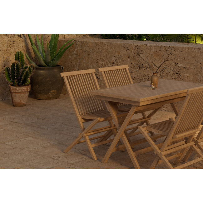Garten-Essgruppe Kenya – Kompakte Teakholz-Essgruppe für stilvolle Outdoor-Momente
