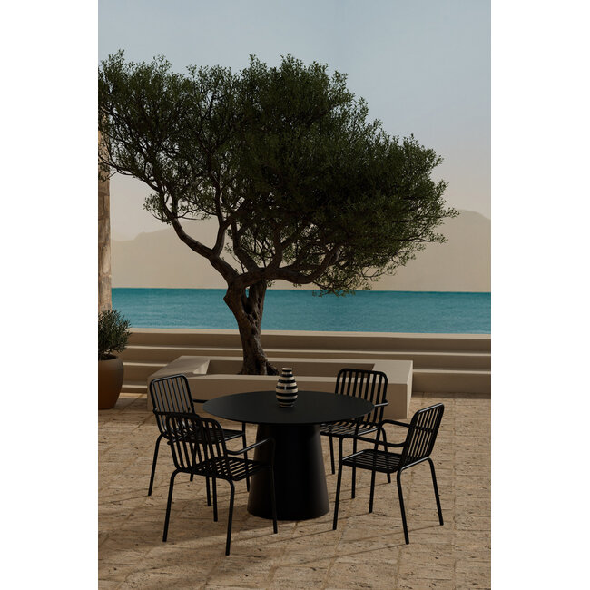 Garten-Essgruppe Peking & Lanzo Schwarz – Moderne Outdoor-Eleganz aus Aluminium