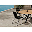 5-teilige Garten-Essgruppe Mexico & Bois – Mexico Rundtisch Ø140 cm Teakholz + 4 Bois Dining-Sessel Polyester Rope & Teak-Armlehnen, stapelbar, bis 150 kg