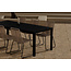 7-teilige Garten-Essgruppe Mirko & Lindos – Mirko Esstisch 205×90 cm Polywood Schwarz + 6 Lindos Rope-Sessel Beige-Braun/Schwarz, Stahl, stapelbar, bis 150 kg