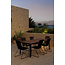 7-teilige Garten-Essgruppe Bois – Bois Esstisch 205×90 cm Massiv-Akazienholz + 6 Bois Dining-Sessel Polyester Rope & Teak-Armlehnen, Skandinavisches Design, bis 150 kg