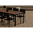 7-teilige Garten-Essgruppe Bois & Copacabana Natur/Schwarz – Bois Esstisch 205×90 cm Massiv-Akazienholz 3 cm + 6 Copacabana Alu-Stapelsessel Textilene Schwarz, bis 110 kg