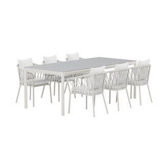 Venture Home Garten-Essgruppe Lino & Linos – Mediterrane Eleganz in Beige & Weiß