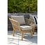 5-tlg. Garten Lounge-Set Chania Nature Beige – Sofa, 2 Sessel & Couchtisch aus Akazienholz, Aluminium und Rope-Geflecht