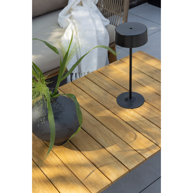 5-tlg. Garten Lounge-Set Chania Nature Beige – Sofa, 2 Sessel & Couchtisch aus Akazienholz, Aluminium und Rope-Geflecht