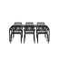 7-teilige Garten-Essgruppe Borneo & Peking – Borneo Esstisch 200×100 cm Anthrazit + 6 Peking Stapelsessel Matt-Schwarz, Aluminium, bis 120 kg