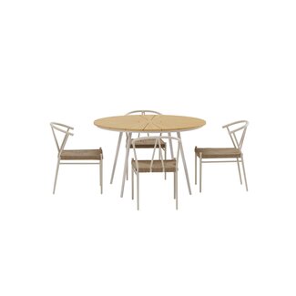 Venture Home 5-teilige Garten-Essgruppe San Vito & Alfons – Skandinavische Leichtigkeit in Beige