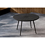 5-teilige Garten-Essgruppe San Vito & Alfons Schwarz – San Vito Rundtisch Ø120 cm Polywood Schwarz + 4 Alfons Stapelsessel Rattan-Optik