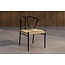 5-teilige Garten-Essgruppe San Vito & Alfons Schwarz – San Vito Rundtisch Ø120 cm Polywood Schwarz + 4 Alfons Stapelsessel Rattan-Optik