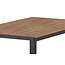 5-teilige Garten-Essgruppe Break & Copacabana Tiefschwarz – Break Esstisch 150×90 cm Aintwood (6 cm) + 4 Copacabana Alu-Stapelsessel Textilene Schwarz, bis 110 kg