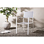 7-teilige Garten-Essgruppe Break & Copacabana Weiß/Grau – Break Esstisch 205×90 cm Aintwood Weiß + 6 Copacabana Alu-Stapelsessel Textilene Grau, bis 110 kg