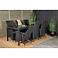 Gartenstuhl Padova Schwarz/Grau 2er-Set – Rattan Relax-Stuhl 62×67×114 cm verstellbar, 160 kg