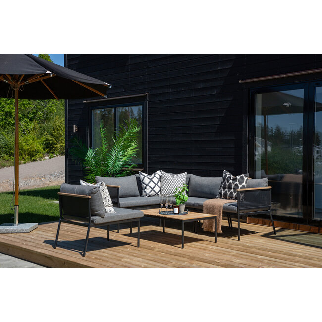 Exklusive Ecklounge-Gruppe – Modernes Design trifft natürliches Teakholz