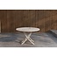 Kenya Garten-Essgruppe Whitewash – Kenya Rundtisch Ø120 cm Teakholz (3 cm, wasserbasiertes Finish) + Kenya Dining-Sessel Teakholz, klappbar, bis 150 kg, 4 Personen