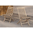 Kenya Garten-Essgruppe Whitewash – Kenya Rundtisch Ø120 cm Teakholz (3 cm, wasserbasiertes Finish) + Kenya Dining-Sessel Teakholz, klappbar, bis 150 kg, 4 Personen