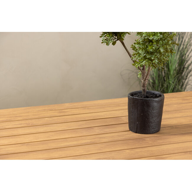 Essgruppe Panama & Break Beige – Break Esstisch 205×90 cm Aintwood Teak-Optik + 2 Panama Positionssessel Alu Beige, 5-fach verstellbar & klappbar, bis 100 kg