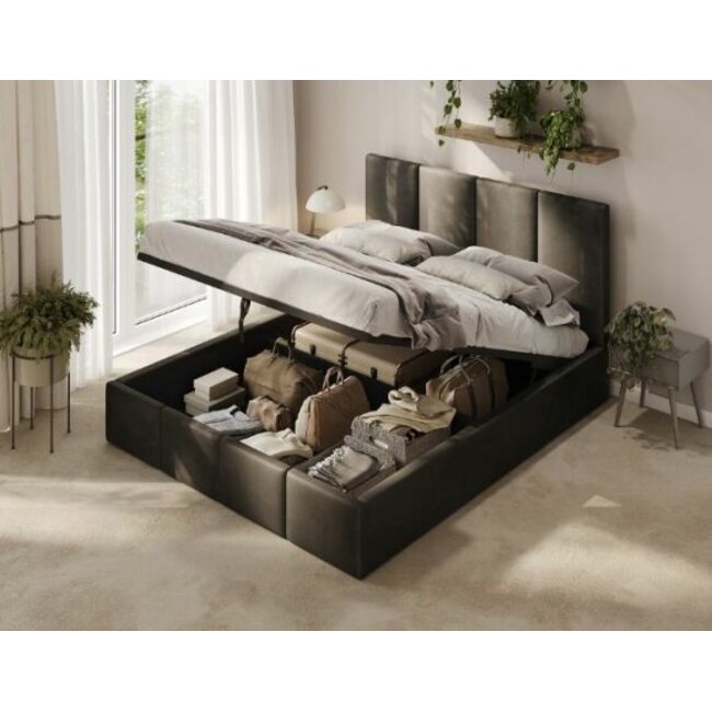 Polsterbett Economy Schwarz 90 - 180 cm  – Modernes Design trifft auf praktischen Komfort