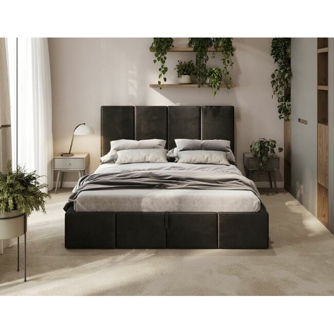 Polsterbett Economy Schwarz 90 - 180 cm  – Modernes Design trifft auf praktischen Komfort