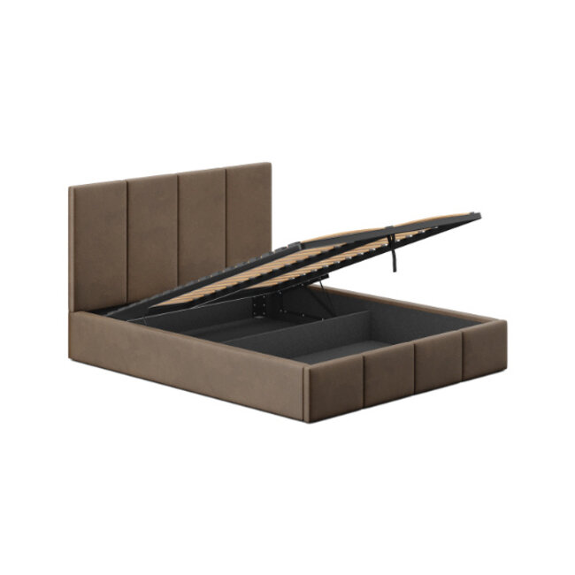 Polsterbett Economy Braun 90–180 x 200 cm – Moderne Eleganz für gemütliche Schlafzimmer