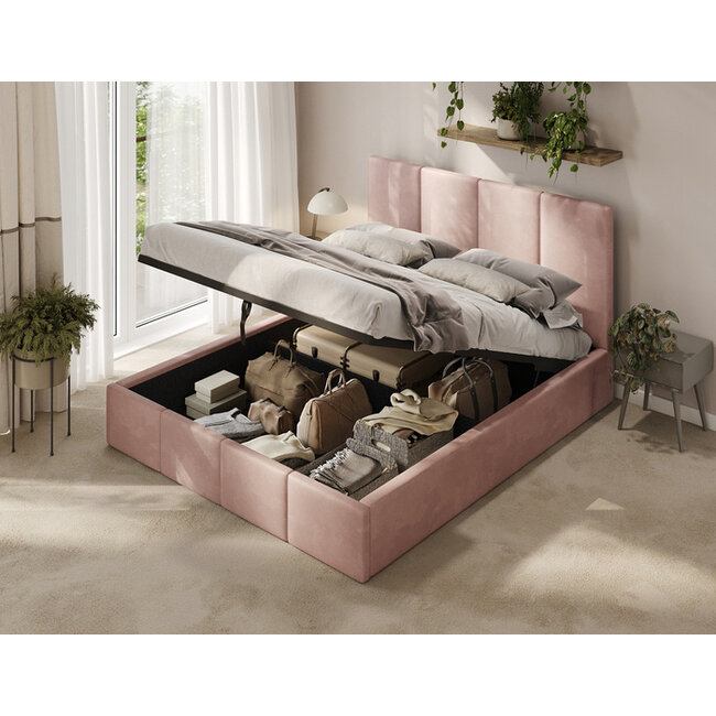 Polsterbett Economy Rosa 90–180 x 200 cm – Moderne Leichtigkeit trifft auf gemütlichen Komfort