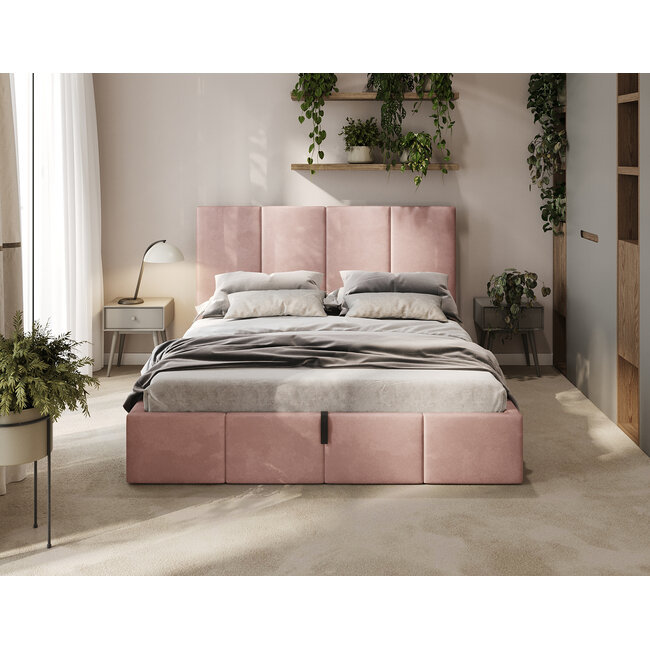 Polsterbett Economy Rosa 90–180 x 200 cm – Moderne Leichtigkeit trifft auf gemütlichen Komfort
