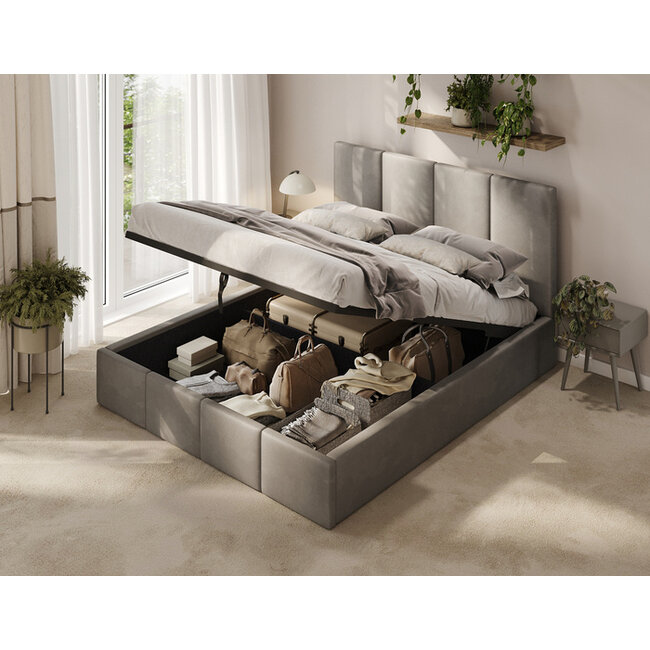 Polsterbett Economy Grau 90–180 x 200 cm – Zeitloses Design mit moderner Funktionalität